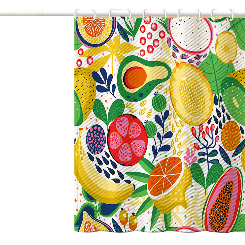 120x180cm Shower Curtain with Hooks 3D Fruit Pattern Polyester Fabric Mildew Resistant Curtain 120x180cm Shower Curtain with Hooks 3D Fruit Pattern Polyester Fabric Mildew Resistant Curtain
